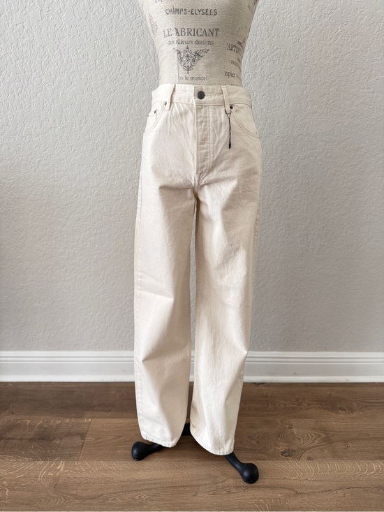 Zara Denim - Zara 100%Cotton Cream Wide Leg Jeans